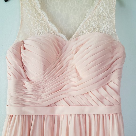 Azazie Dresses Azazie Blush Pink Sleeveless Long Bridesmaid Dress